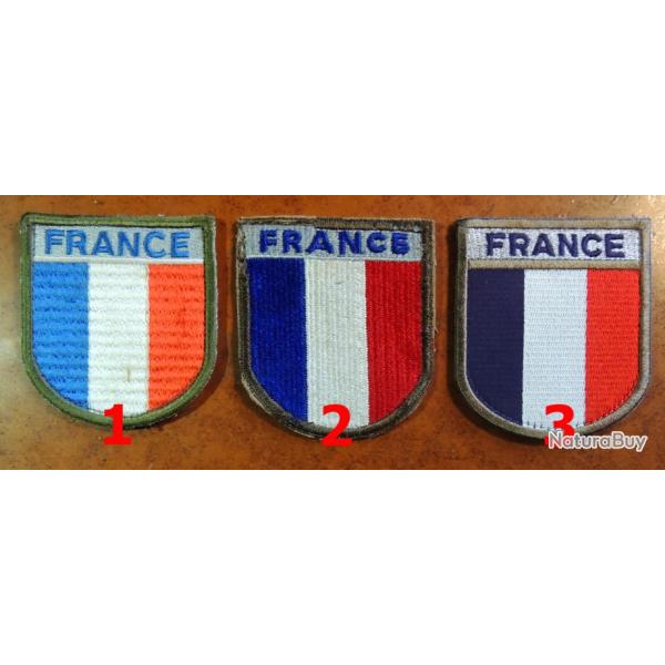 1 Ancien patch tricolore FRANCE : Bleu pale (N1 sur la photo) velcro au dos POUR COLLECTION