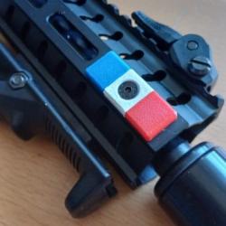 Clip Couvre rail M-lok - Drapeau Français Bleu Blanc Rouge