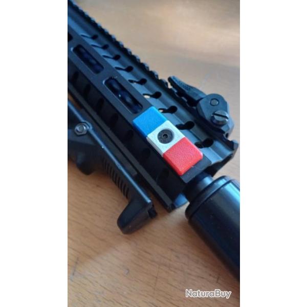 Clip Couvre rail M-lok - Drapeau Franais Bleu Blanc Rouge