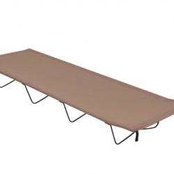 Lit de camping pliable 180x60x19 cm - Tissu Oxford & Acier - Lit de Camp Taupe