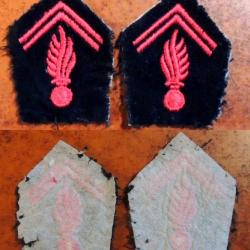 Patch paire de 2 anciennes Pattes de col de Sapeurs Pompiers pour collection Ne pas porter