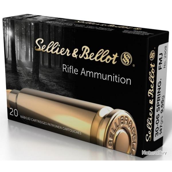 Munitions Sellier & Bellot Calibre .30-06 FMJ 147 grains par 20