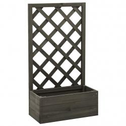 Jardinière à treillis de jardin Gris 50x25x90 cm Bois de sapin alsavelo