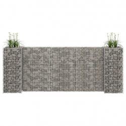 Jardinière à gabion en H Fil d'acier 260x40x100 cm alsavelo