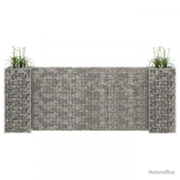 Jardinire  gabion en H Fil d'acier 260x40x100 cm