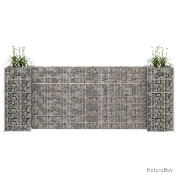 Jardinire  gabion en H Fil d'acier 260x40x100 cm alsavelo