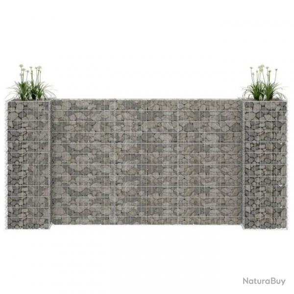 Jardinire  gabion en H Fil d'acier 260x40x120 cm