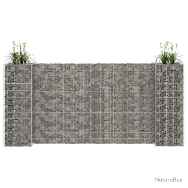 Jardinire  gabion en H Fil d'acier 260x40x120 cm alsavelo