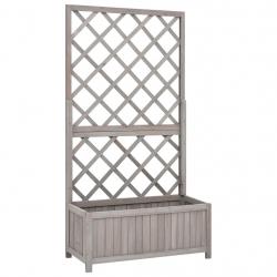 Jardinière à treillis de jardin Gris 70x30x135 cm Bois de sapin alsavelo