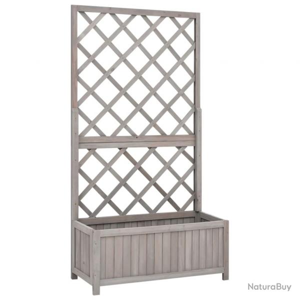 Jardinire  treillis de jardin Gris 70x30x135 cm Bois de sapin alsavelo