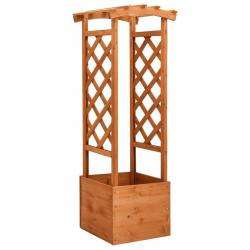 Jardinière à treillis avec arche 49x39x130 cm Bois de sapin alsavelo