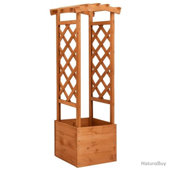 Jardinire  treillis avec arche 49x39x130 cm Bois de sapin alsavelo