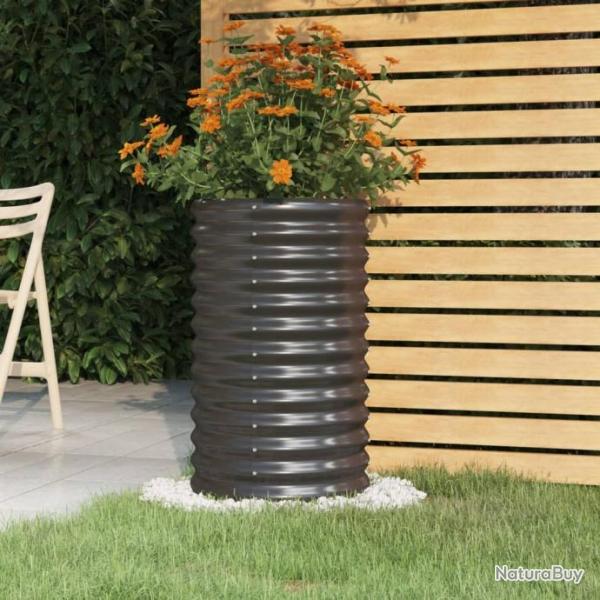 Jardinire Acier enduit de poudre 40x40x68 cm Anthracite