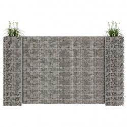 Jardinière à gabion en H Fil d'acier 260x40x150 cm alsavelo