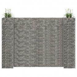 Jardinière à gabion en H Fil d'acier 260x40x180 cm alsavelo