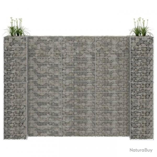 Jardinire  gabion en H Fil d'acier 260x40x180 cm