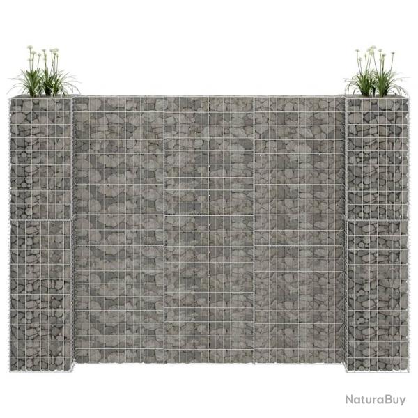 Jardinire  gabion en H Fil d'acier 260x40x180 cm alsavelo