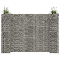 Jardinière à gabion en H Fil d'acier 260x40x200 cm alsavelo