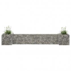 Jardinière à gabion en H Fil d'acier 260x40x40 cm alsavelo