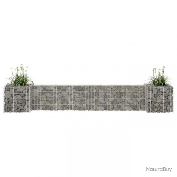 Jardinire  gabion en H Fil d'acier 260x40x40 cm