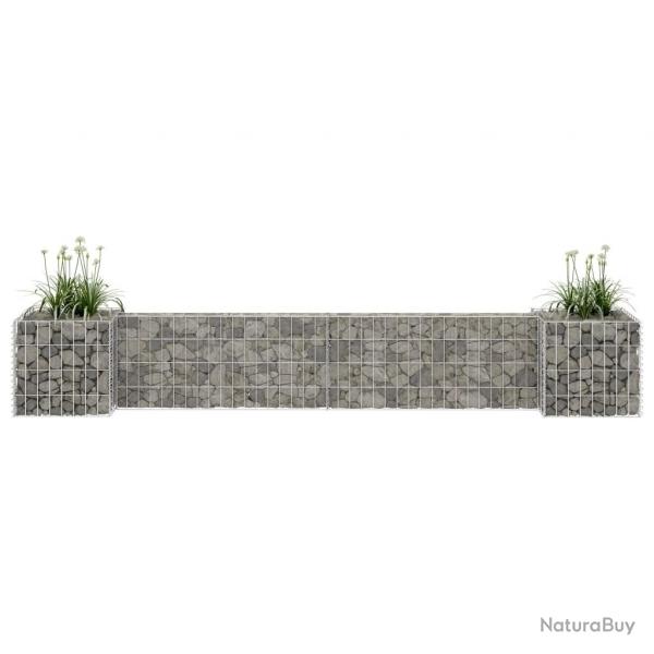 Jardinire  gabion en H Fil d'acier 260x40x40 cm alsavelo