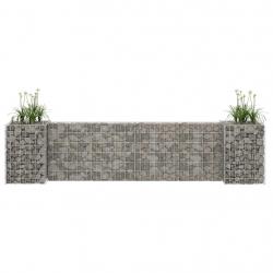 Jardinière à gabion en H Fil d'acier 260x40x60 cm alsavelo