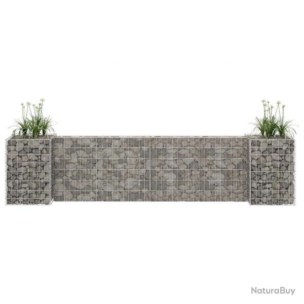 Jardinire  gabion en H Fil d'acier 260x40x60 cm alsavelo