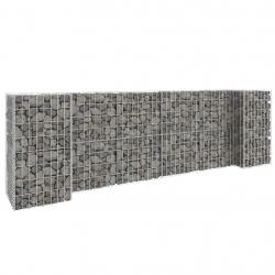 Jardinière à gabion en H Fil d'acier 260x40x80 cm alsavelo