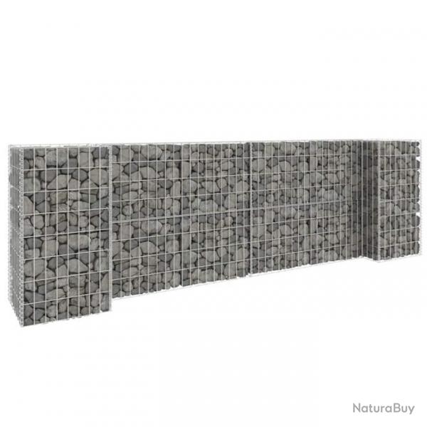 Jardinire  gabion en H Fil d'acier 260x40x80 cm