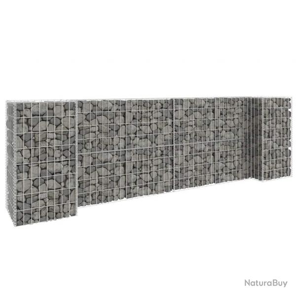 Jardinire  gabion en H Fil d'acier 260x40x80 cm alsavelo