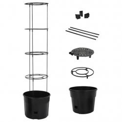 Jardinière à tomate Anthracite Ø39x150 cm Polypropylène alsavelo