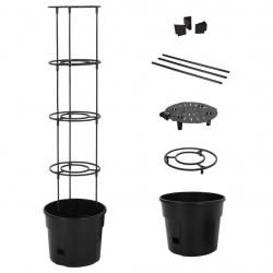 Jardinière à tomate Anthracite Ø29,5x115 cm Polypropylène alsavelo