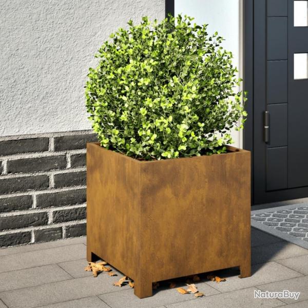 Jardinire 40x40x40 cm acier rsistant aux intempries alsavelo