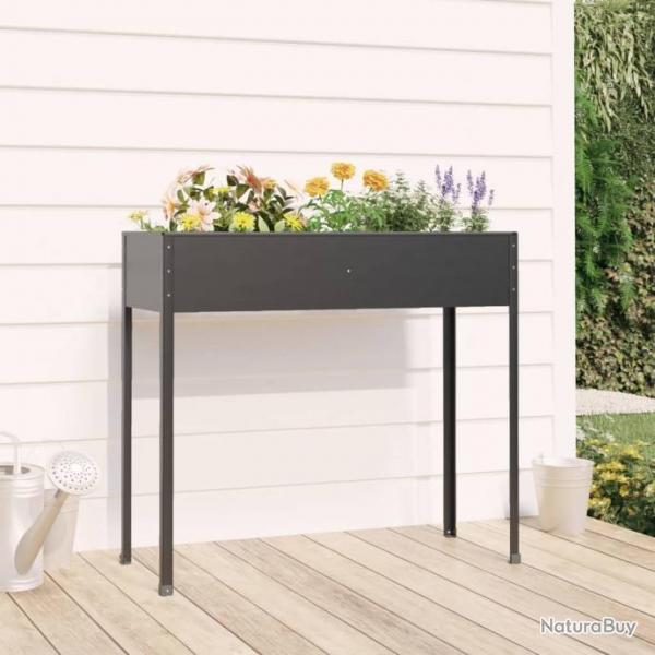 Jardinire Anthracite 100,5x40,5x90 cm Acier galvanis