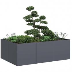 Jardinière anthracite 120x80x40 cm acier alsavelo