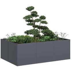 Jardini&egrave;re anthracite 120x80x40 cm acier alsavelo