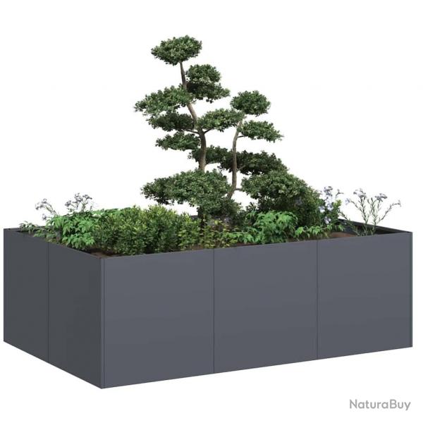 Jardinire anthracite 120x80x40 cm acier alsavelo