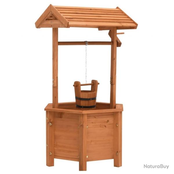 Jardinire  puits  souhait de jardin 40x40x84cm Bois de sapin alsavelo