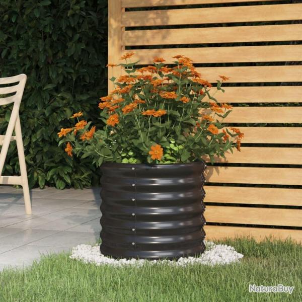 Jardinire Acier enduit de poudre 40x40x36 cm Anthracite alsavelo