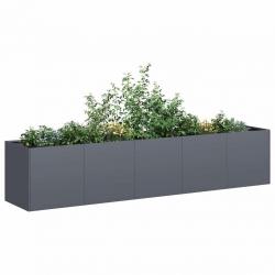 Jardinière anthracite 200x40x40 cm acier laminé à froid alsavelo