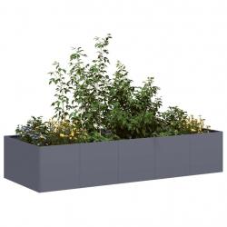 Jardinière anthracite 200x80x40 cm acier alsavelo