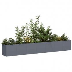 Jardinière anthracite 280x40x40 cm acier laminé à froid alsavelo