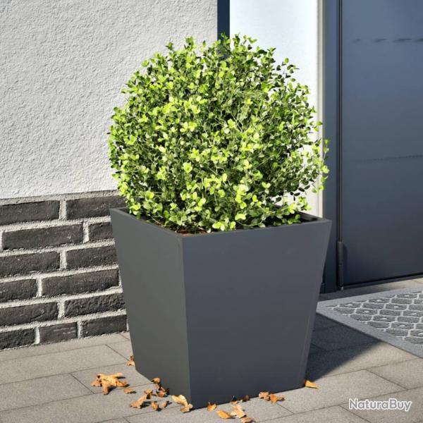 Jardinire anthracite 40x40x40 cm acier alsavelo