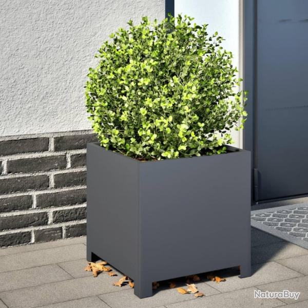 Jardinire anthracite 40x40x40 cm acier alsavelo