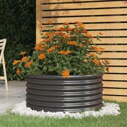 Jardinière Acier enduit de poudre 80x80x36 cm Anthracite alsavelo
