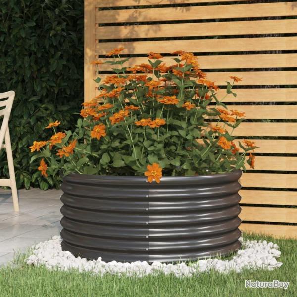 Jardinire Acier enduit de poudre 80x80x36 cm Anthracite alsavelo