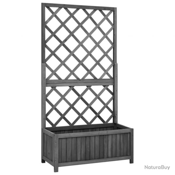 Jardinire  treillis jardin Noir 70x30x135 cm Bois de sapin alsavelo