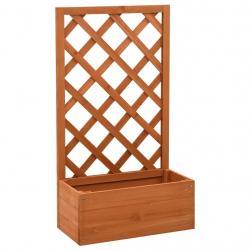 Jardinière à treillis de jardin Orange 50x25x90cm Bois de sapin alsavelo