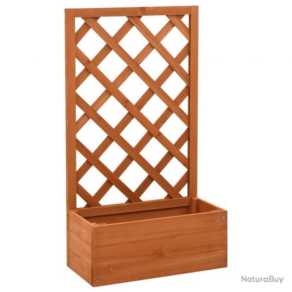 Jardinire  treillis de jardin Orange 50x25x90cm Bois de sapin alsavelo