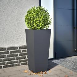 Jardinière anthracite 35x35x75 cm acier alsavelo